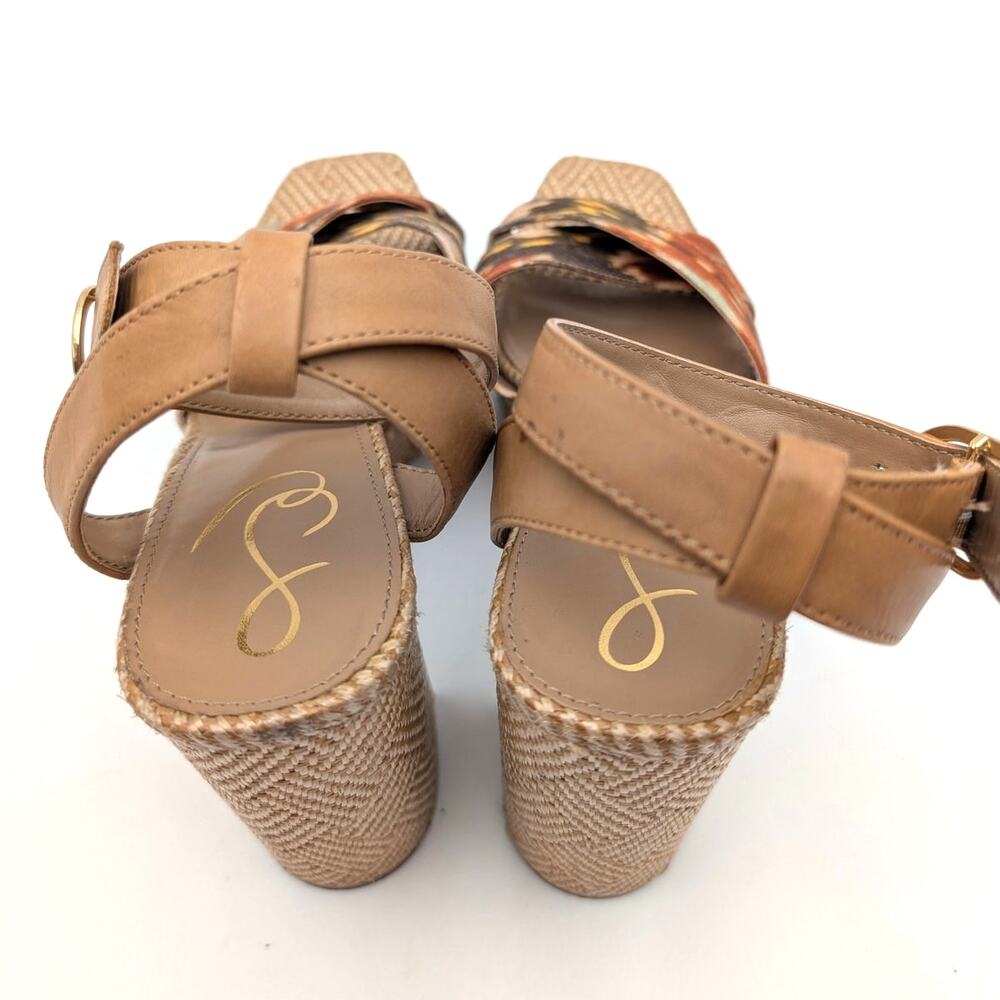 Sam Edelman Nolita Ankle Strap Platform Sandals Women's Orange/Multi Size US8M - Picture 14 of 14